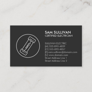 Electrician Electrical Contractor Business Card
