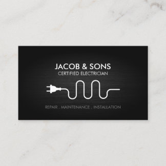 Electrician Electrical Contractor Faux Metal Business Card
