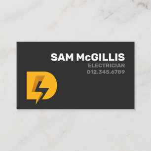 Electrician Electrical Monogram D Business Card