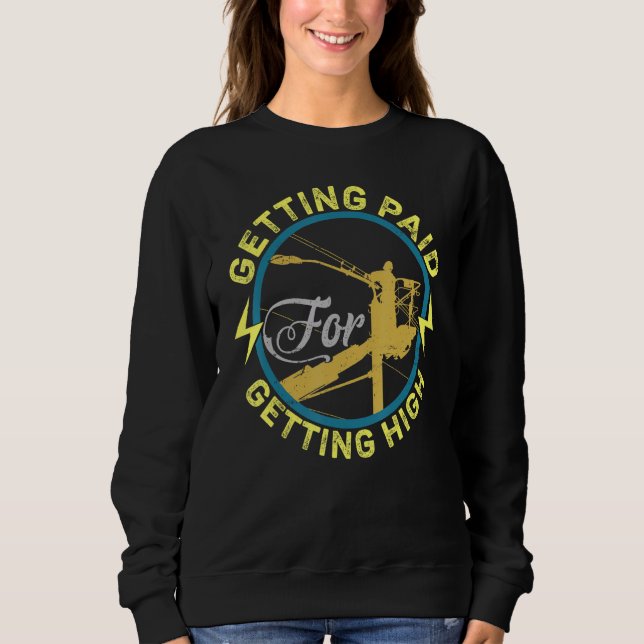 Electrician Electrical Power Lineman Men Boys Sweatshirt (Front)