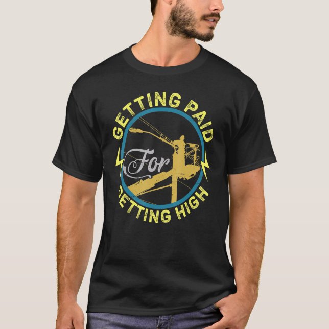 Electrician Electrical Power Lineman Men Boys T-Shirt (Front)