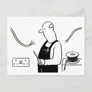 Electrician Electrical Services Cartoon Postcard