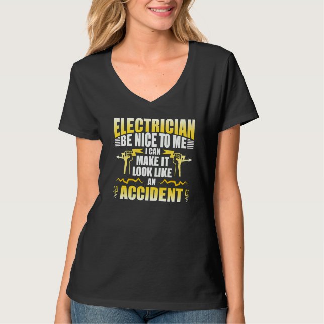 Electrician Electrical Worker Outfit Engineer T-Shirt (Front)