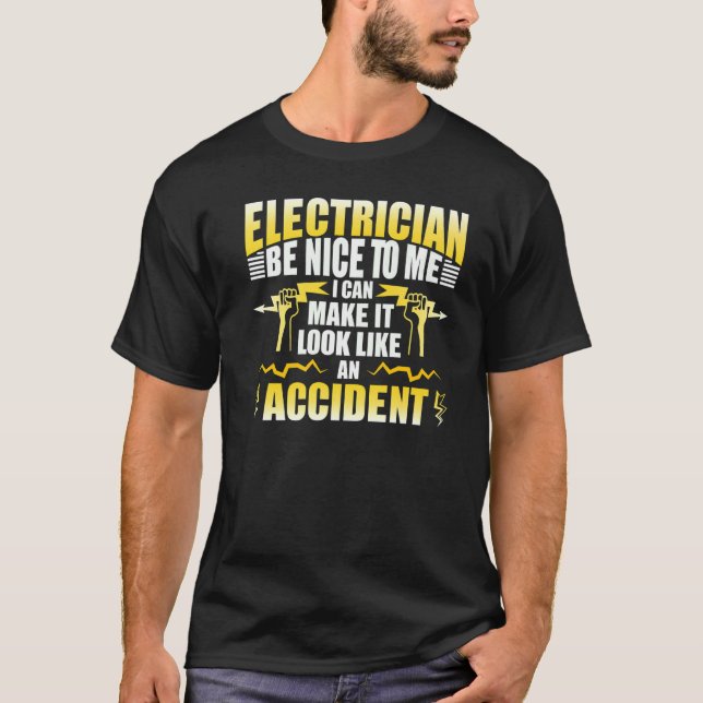 Electrician Electrical Worker Outfit Engineer T-Shirt (Front)