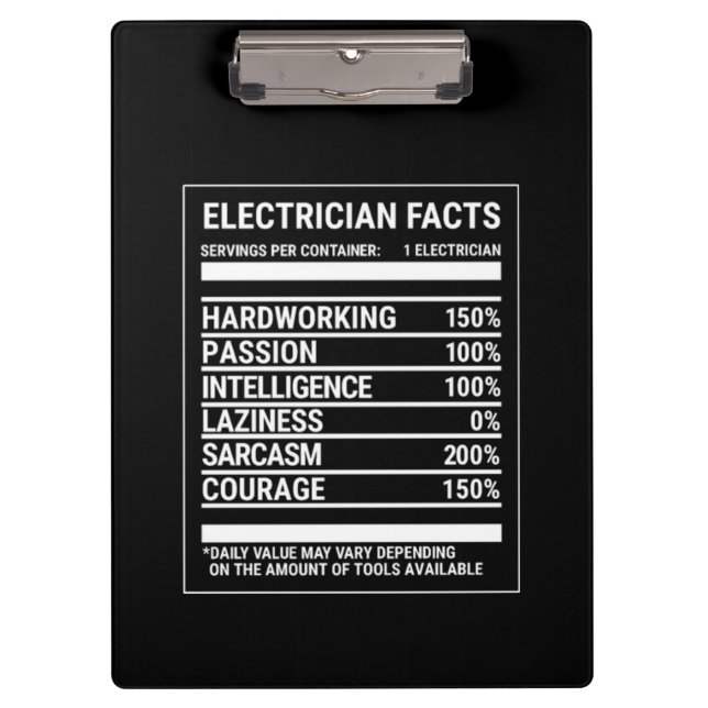 Electrician Facts Clipboard (Front)