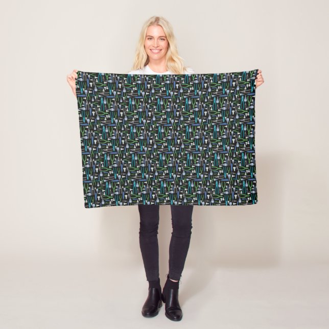 Electrician Fleece Blanket Tool Pattern Throw (In Situ)