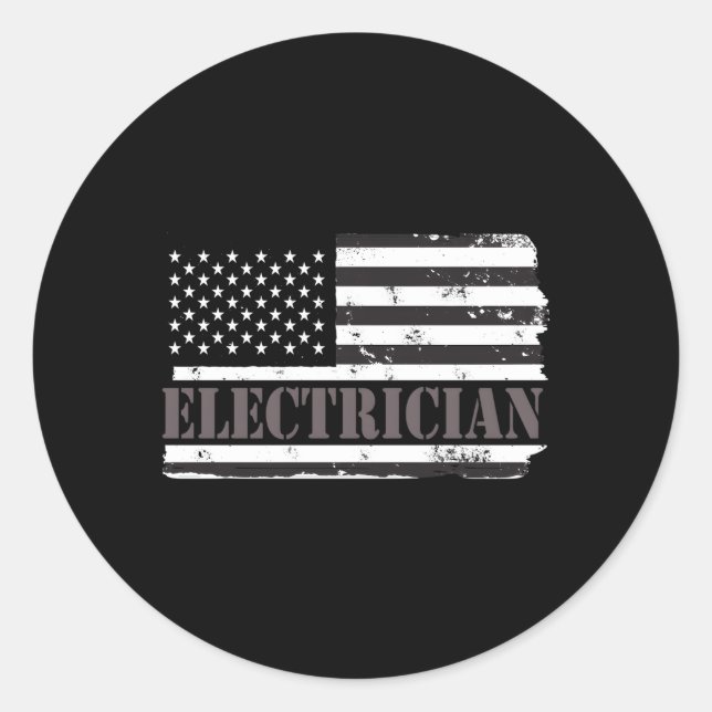 Electrician For Classic Round Sticker (Front)