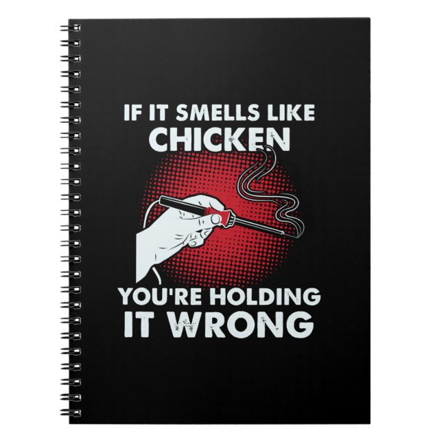 Electrician Funny Solder If it Smells Like Chicken Notebook (Front)