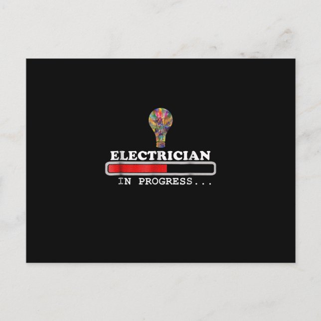 Electrician Gift , Electricity, Loading Funny Bulb Postcard (Front)