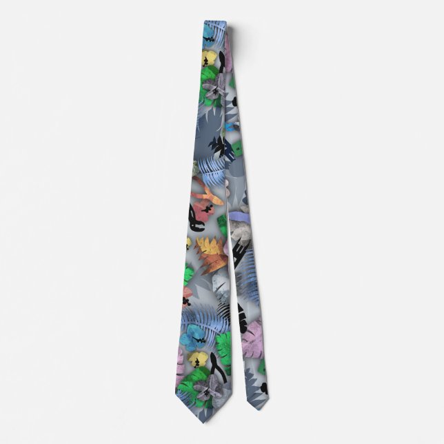 Electrician Gift Tropical Hawaiian Tie (Front)