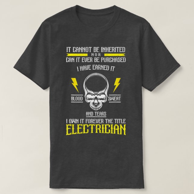 Electrician Gifts for Men Funny electrical Design  T-Shirt (Design Front)
