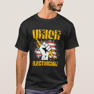Electrician Gifts Patriotic American Flag Union El T-Shirt