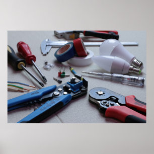 Electrician Handyman Tools and Equipment Poster