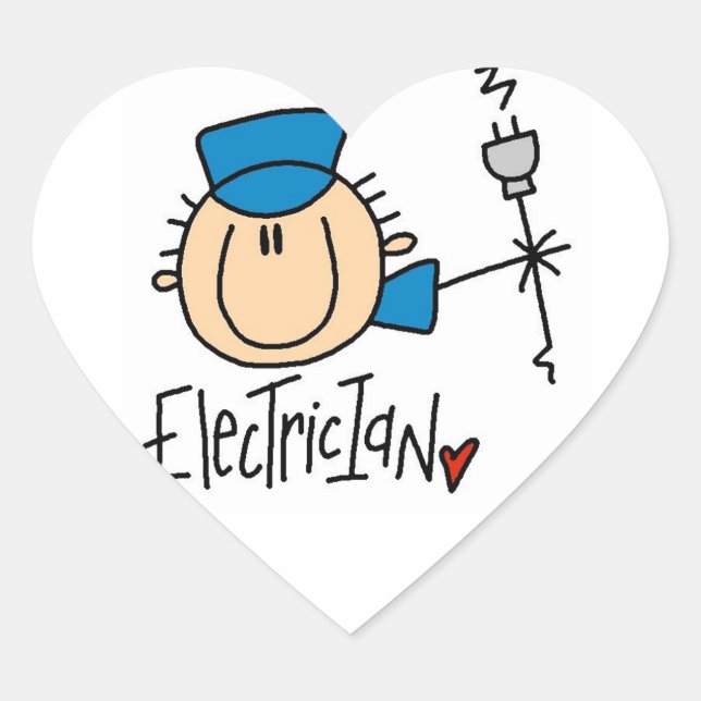 Electrician Heart Sticker (Front)