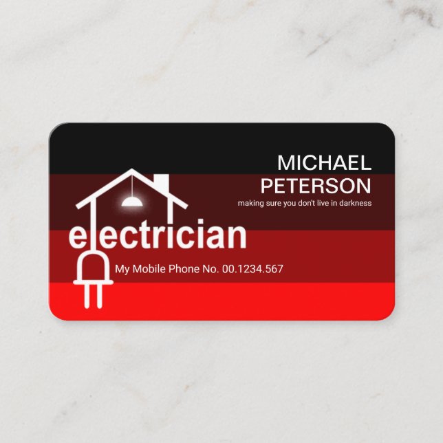Electrician Home Power Plug Wiring Business Card (Front)