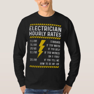 Electrician Hourly Rate Electrical Engineer Linema T-Shirt