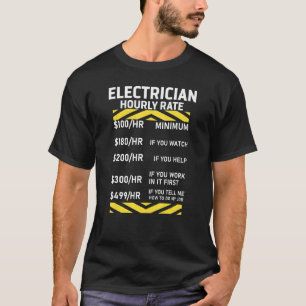 Electrician Hourly Rates Lineman Retro Electrician T-Shirt