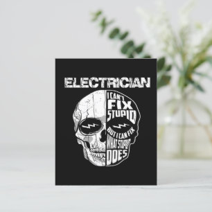 Electrician I Can't Fix Stupid Skull Gift