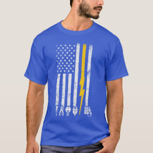 Electrician Icons US Flag Electrical Patriotic Men T-Shirt