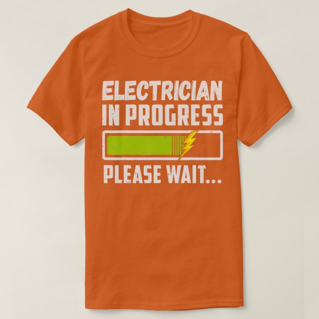 Electrician In Progress Journeyman Future Electric T-Shirt (Design Front)