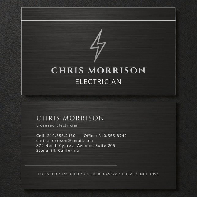 Electrician Industrial Metallic Contractor Business Card (Creator Uploaded)