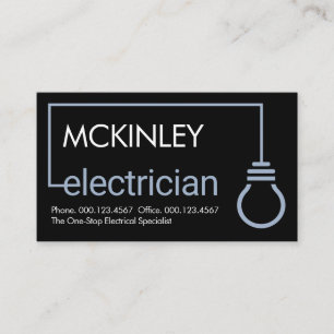 Electrician Light Bulb Wiring Circuit Business Card