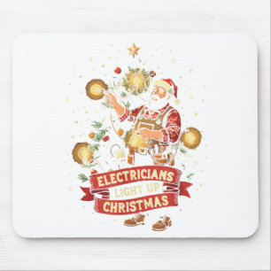 Electrician Lights Up Christmas Funny Dad Father M Mouse Pad