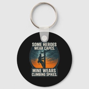 Electrician Lineworker Pride Climbing Spikes Desig Key Ring