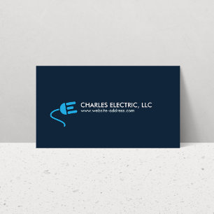 ELECTRICIAN LOGO MODERN BUSINESS CARD IN BLUE