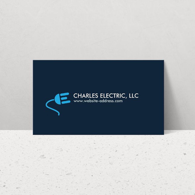 ELECTRICIAN LOGO MODERN BUSINESS CARD IN BLUE (Creator Uploaded)