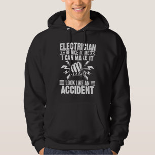 Electrician  Men Cool Electrical Lineman Gag Quote Hoodie