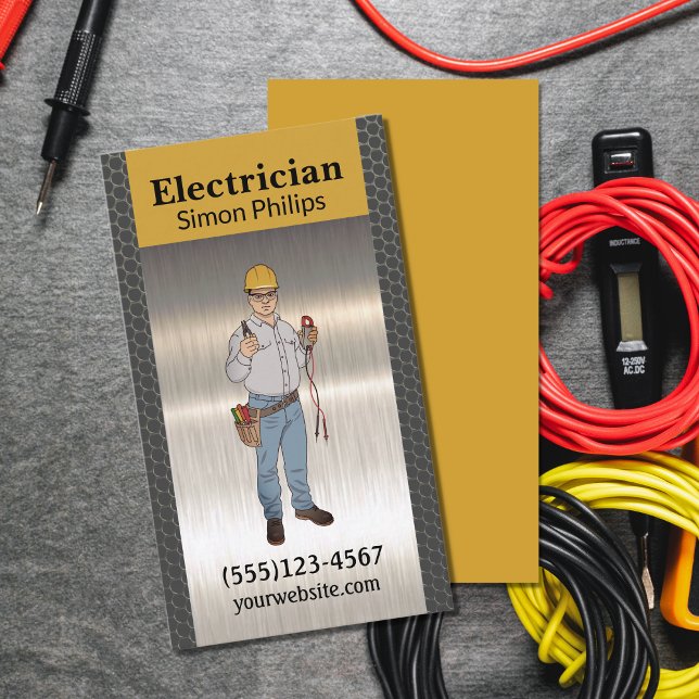 Electrician Metal Handyman Business Card (Creator Uploaded)