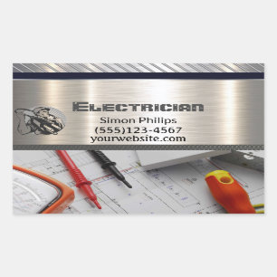 Electrician Metal Handyman Business card Rectangular Sticker