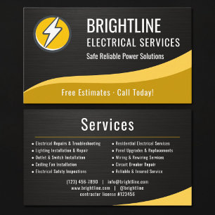 Electrician Metallic Business Card
