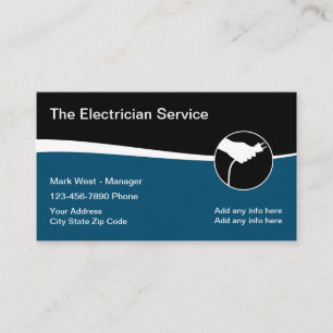 Electrician Modern Design Business Cards