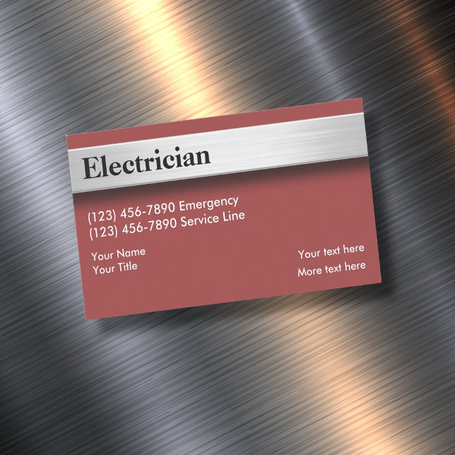 Electrician Modern Design Magnetic Business Card (Creator Uploaded)