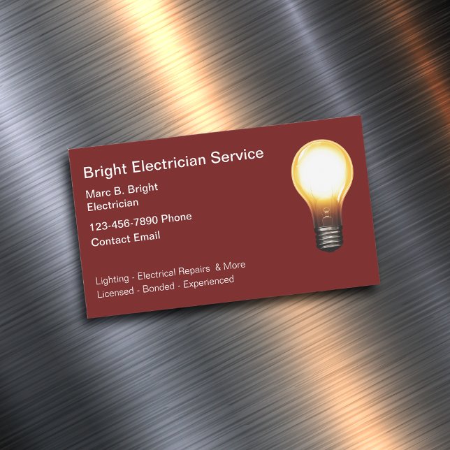 Electrician Modern Magnetic Business Cards (Creator Uploaded)