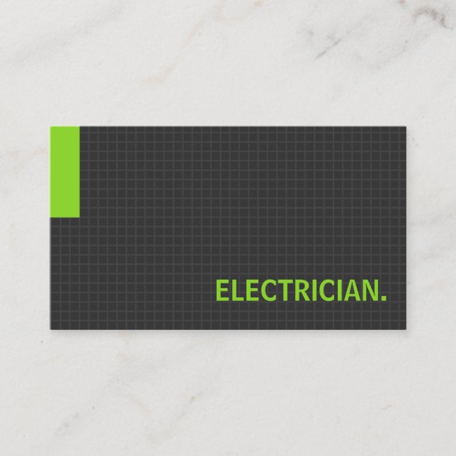 Electrician- Multiple Purpose Green Business Card (Front)