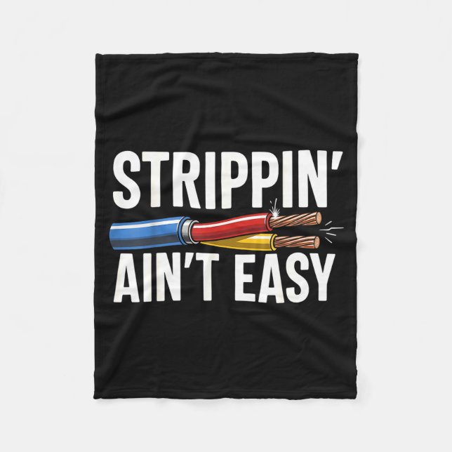 Electrician N Ain't Easy Funny Dad Fathers Day  Fleece Blanket (Front)