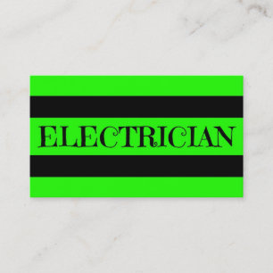 Electrician Neon Green Business Card