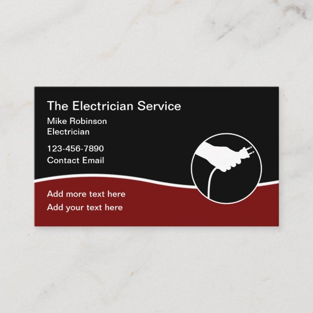 Electrician Newly Designed Business Cards (Front)