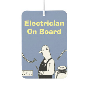 Electrician On Board Car Air Freshener