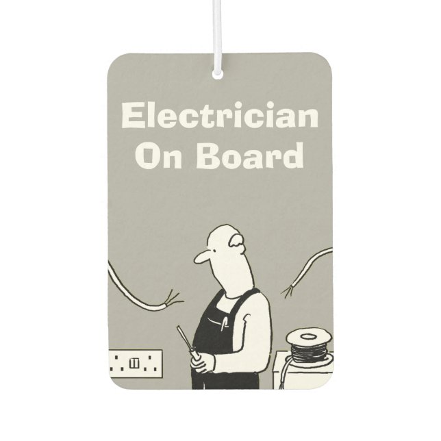 Electrician On Board Car Air Freshener (Front)