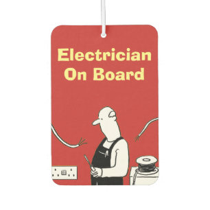 Electrician On Board Car Air Freshener