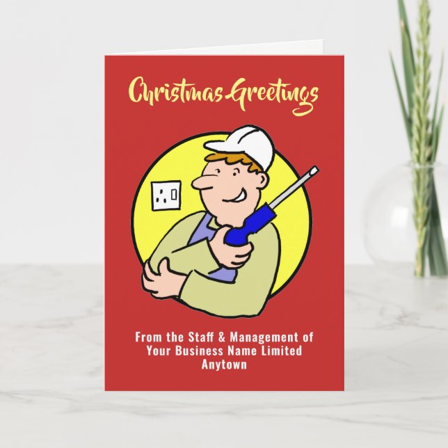 Electrician or Electrical Company Christmas Card (Front)
