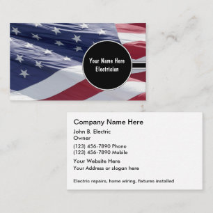 Electrician Patriotic Business Cards