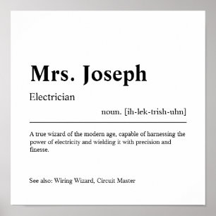 Electrician Personalized Gift Poster