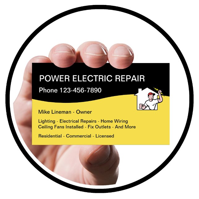 Electrician Power Repair Service Business Card (Creator Uploaded)