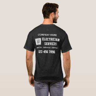 Electrician service logo company business uniform T-Shirt