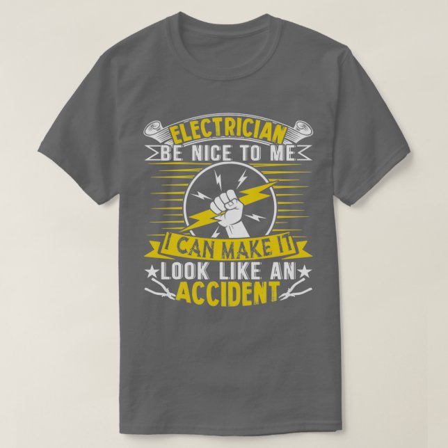 Electrician Sparky Electrical Worker Accident Gift T-Shirt (Design Front)